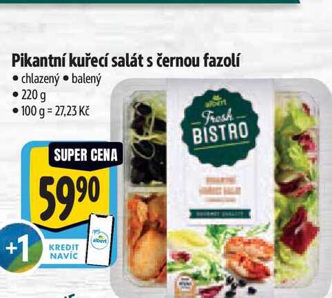 Pikantní kuřecí salát s černou fazolí 220 g