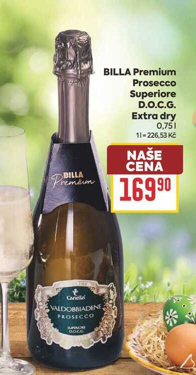 BILLA Premium Prosecco Superiore D.O.C.G. Extra dry 0,75l