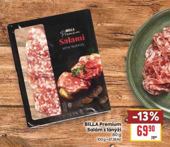 BILLA Premium Salám s lanýži 80 g 