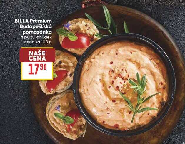 BILLA Premium Budapešťská pomazánka z pultu lahůdek cena za 100 g