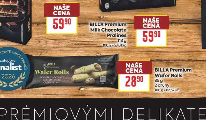 BILLA Premium Wafer Rolls 35 g