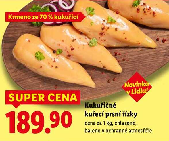 Kukuřičné kuřecí prsní řízky, cena za 1 kg
