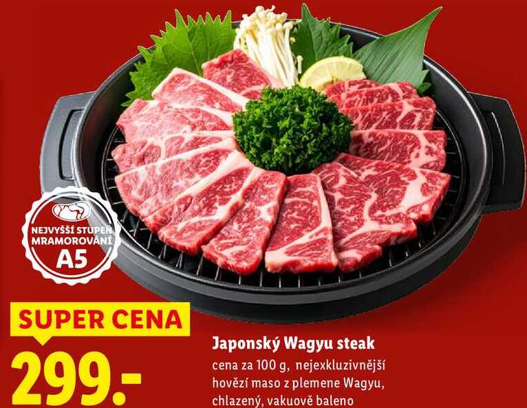 Japonský Wagyu steak, cena za 100 g