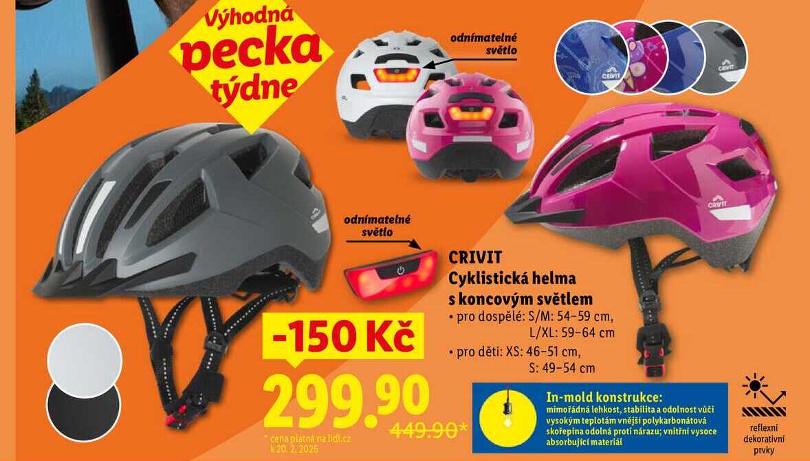 Cyklistická helma s koncovým světlem