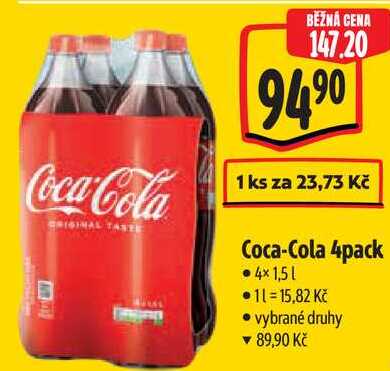 Coca-Cola 4pack, 4x 1,5 l