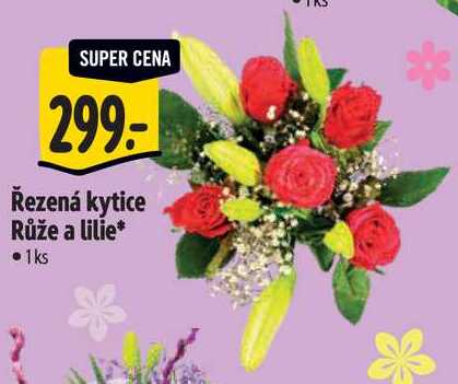 Řezená kytice Růže a lilie