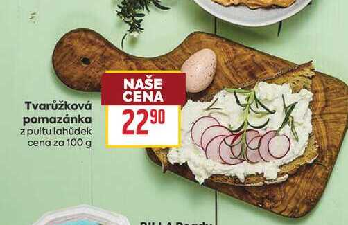 Tvarůžková pomazánka z pultu lahůdek cena za 100 g