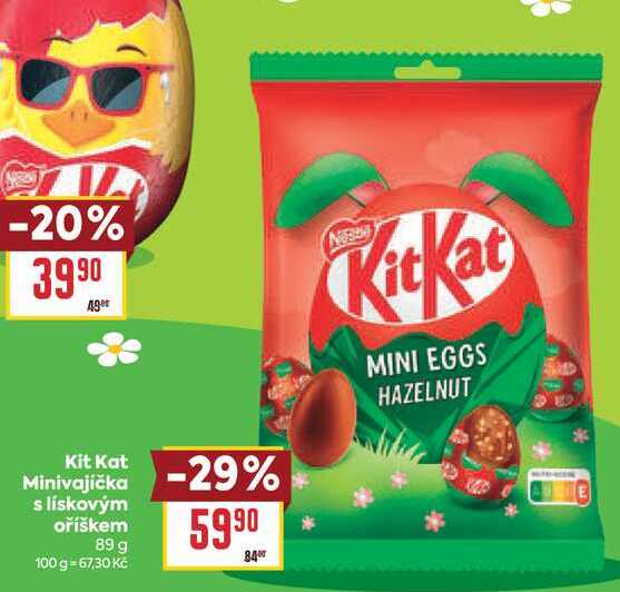 Kit Kat Minivajíčka s lískovým oříškem 89 g