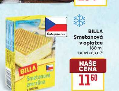 BILLA Smetanová v oplatce 180 ml