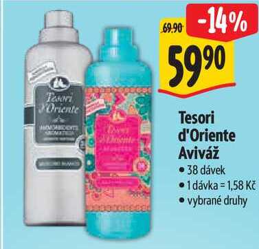 Tesori d'Oriente Aviváž, 38 dávek