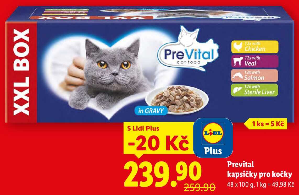 Prevital kapsičky pro kočky, 48x 100 g