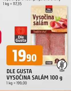 DLE GUSTA VYSOČINA SALÁM 100 g