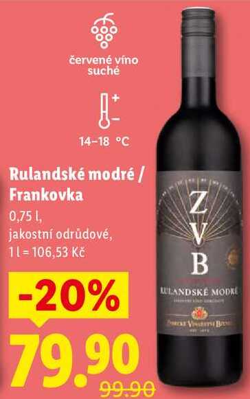 Rulandské modré/Frankovka, 0,75 l