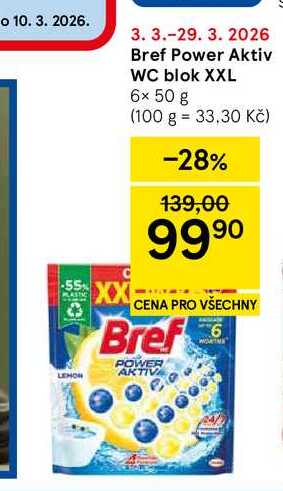 Bref Power Aktiv WC blok XXL, 6x 50 g