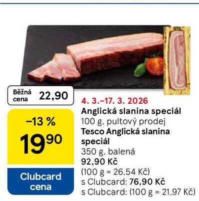 Anglická slanina speciál, 100 g