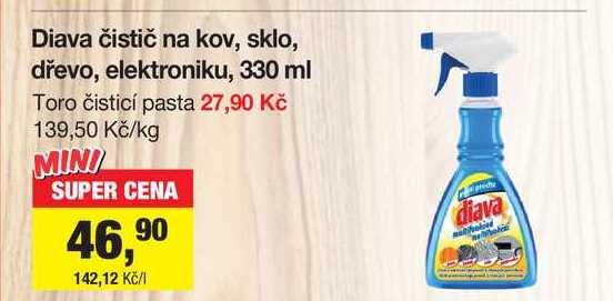Diava čistič na kov, sklo, dřevo, elektroniku, 330 ml