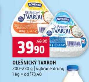 OLEŠNICKÝ TVAROH 200-230 g vybrané druhy
