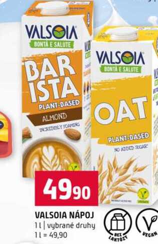 VALSOIA NÁPOJ 1l vybrané druhy