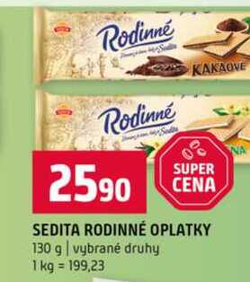 SEDITA RODINNÉ OPLATKY 130 g vybrané druhy
