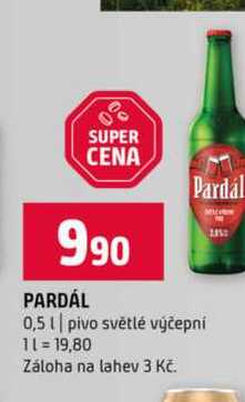 PARDÁL 0,5l pivo světlé výčepní 