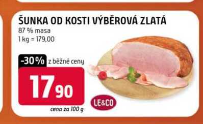 ŠUNKA OD KOSTI VÝBĚROVÁ ZLATÁ 87% masa