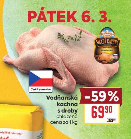 Vodňanská kachna s droby chlazená cena za 1 kg 