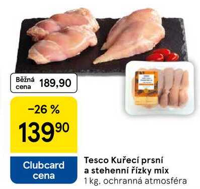 Tesco Kuřecí prsní a stehenní řízky mix, 1 kg