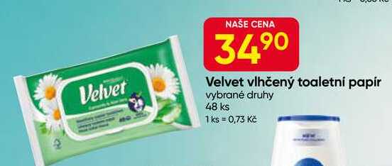 Velvet vlhčený toaletní papír vybrané druhy 48 ks 