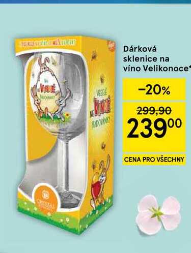 Dárková sklenice na víno Velikonoce