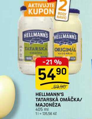 HELLMANN'S TATARSKÁ OMÁČKA/ MAJONÉZA 405 ml
