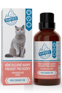 Ušní kapky prevent pro kočky Topvet 50ml