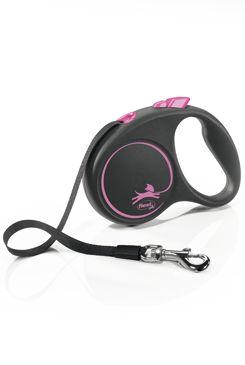 Vodítko Flexi Black Design S pásek 5m/15kg růžová new