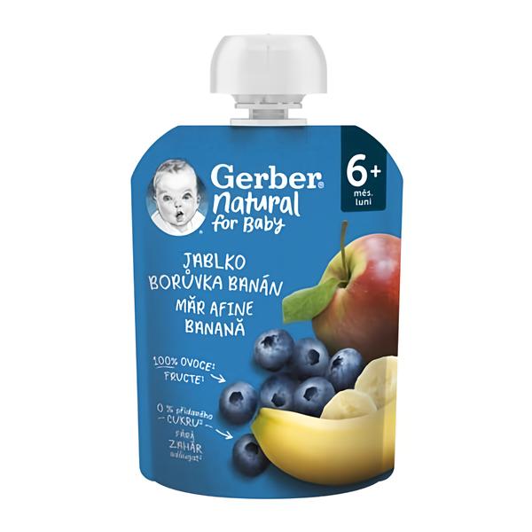Gerber Natural kapsička jablko, borůvka a banán