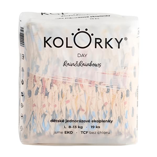 Kolorky Day Jednorázové eko plenky déšť a duhy L (8-13 kg)