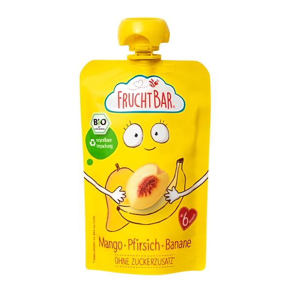 Fruchtbar BIO Ovocná kapsička s banánem, broskví a mangem
