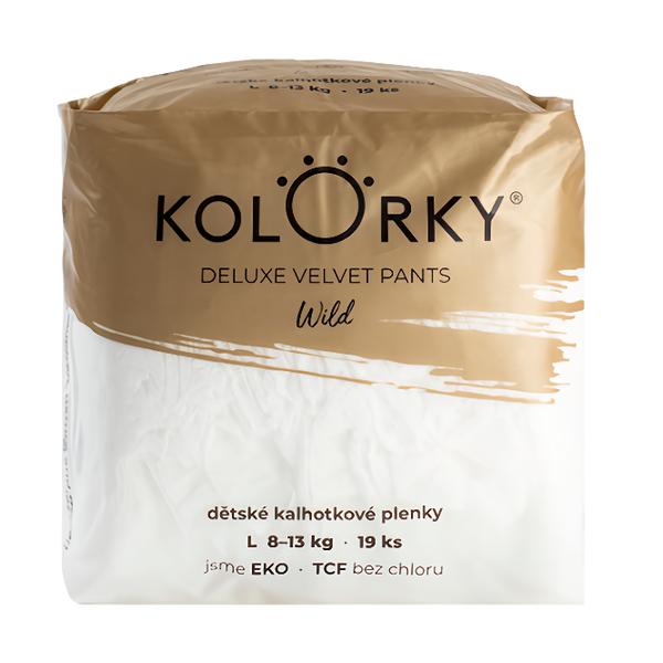 Kolorky Deluxe Velvet Pants Wild L (8-13 kg) - jednorázové kalhotkové eko plenky