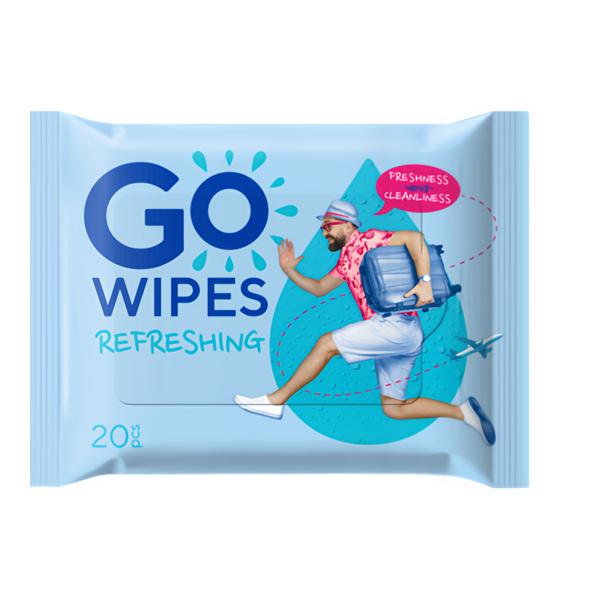 GoWipes Osvěžující vlhčené ubrousky s vitamínem E a D-panthenolem (univerzální)