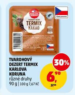 TVAROHOVÝ DEZERT TERMIX KARLOVA KORUNA, 90 g