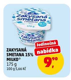 ZAKYSANÁ SMETANA 15% MILKO, 175 g