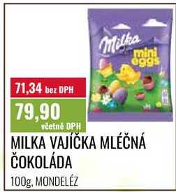 MILKA VAJÍČKA MLÉČNÁ ČOKOLÁDA 100g