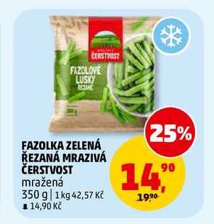 FAZOLKA ZELENÁ ŘEZANÁ MRAZIVÁ ČERSTVOST, 350 g