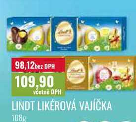 LINDT LIKÉROVÁ VAJÍČKA 108g 