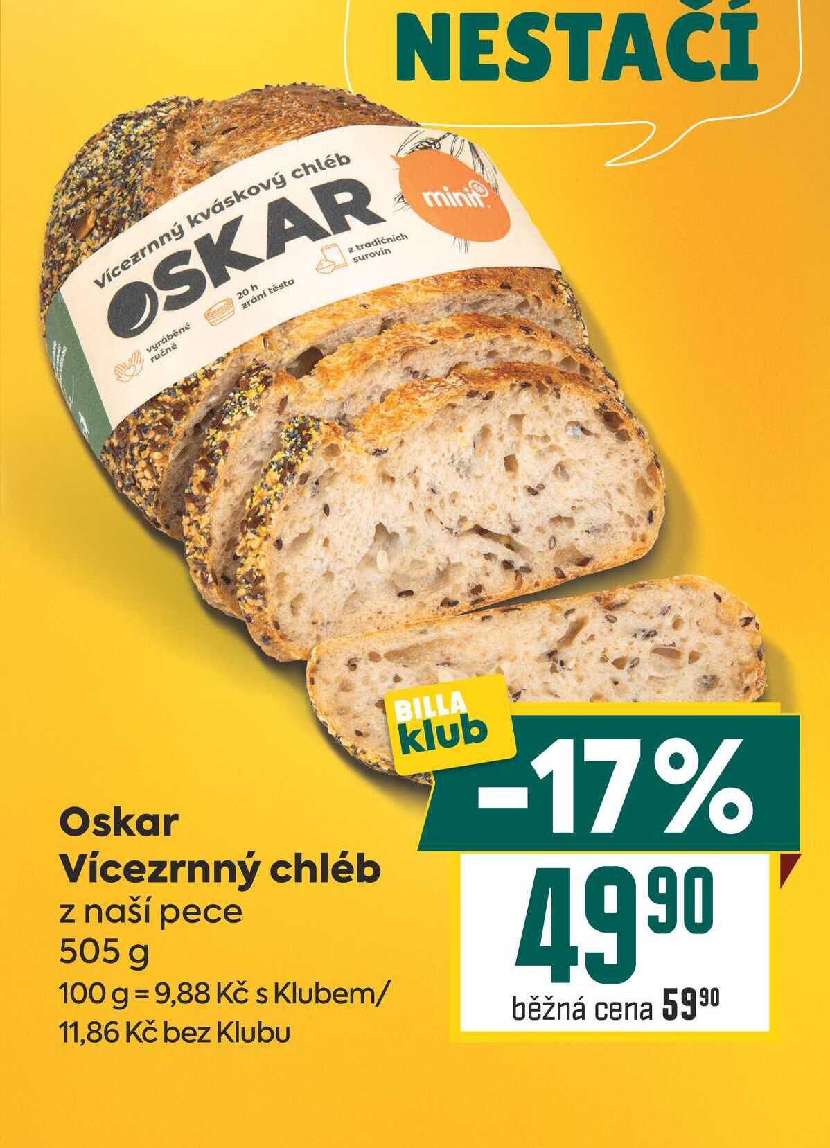 Oskar Vícezrnný chléb z naší pece 505 g