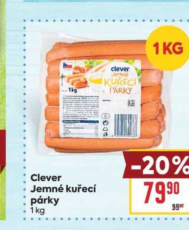 Clever Jemné kuřecí párky 1 kg 
