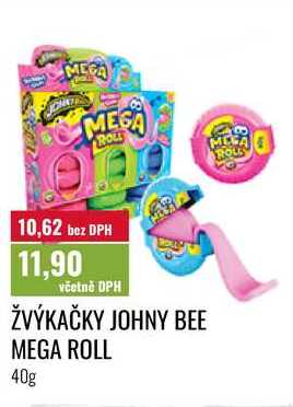 ŽVÝKAČKY JOHNY BEE MEGA ROLL 40g 