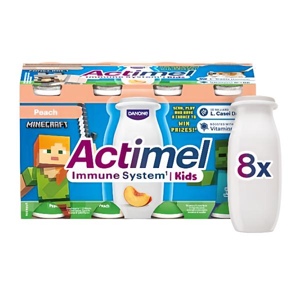 Actimel Kids Probiotický jogurtový nápoj s vitamíny broskev 8x 100 g