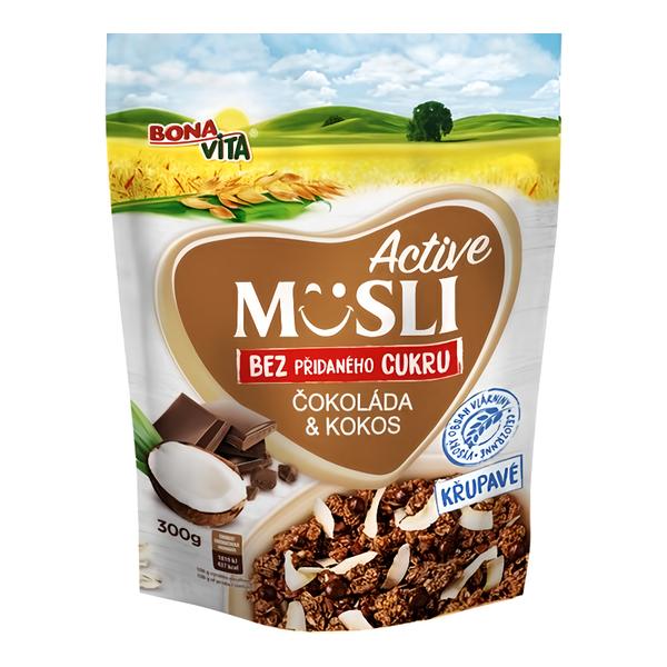 Bonavita Musli crunchy bez cukru čokoláda a kokos