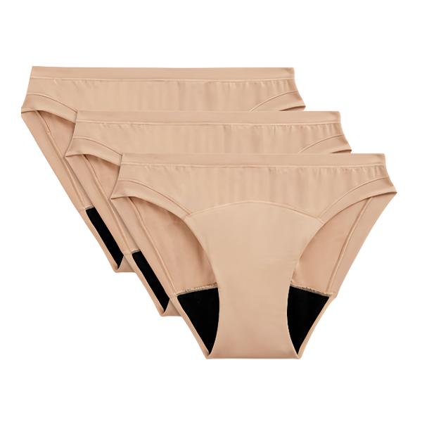 Marks & Spencer Vysoce savé menstruační kalhotky, bikini, 3 ks, barva béžová, velikost 8