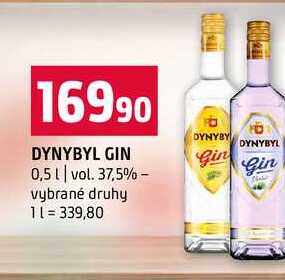 DYNYBYL GIN 0,5l vol. 37,5% vybrané druhy