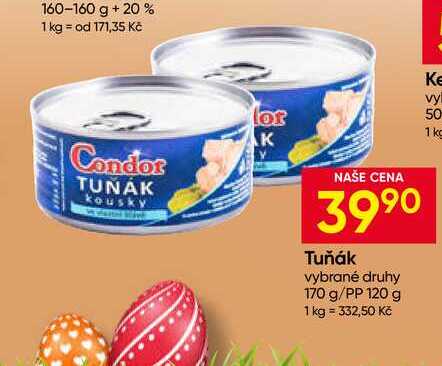 Condor Tuňák vybrané druhy 170 g/PP 120 g 